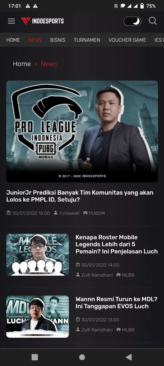 Indoesports Media Platform screenshot 4